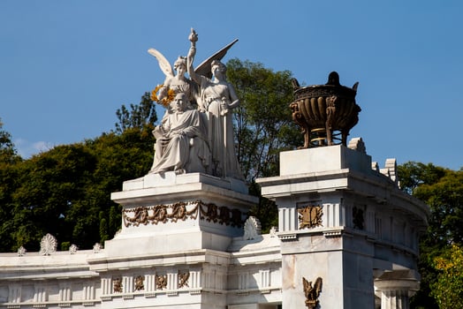 The Benito Juarez Hemicycle is located at the Alameda Central in Mexico City, dedicated to the former President of Mexico on September 18, 1910. photo