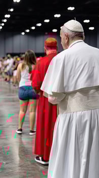 A man in a white robe photo