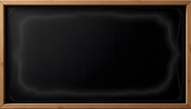 Empty Blackboard with Wooden Frame Perfect for Your Message photo