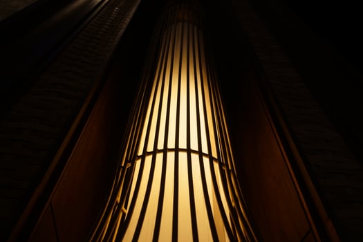luminous lantern lights in dark spaces photo