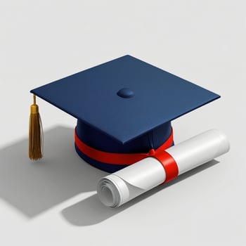 graduation cap and diploma photo