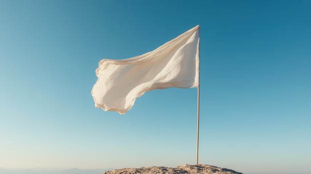 White flag on top of mountain photo