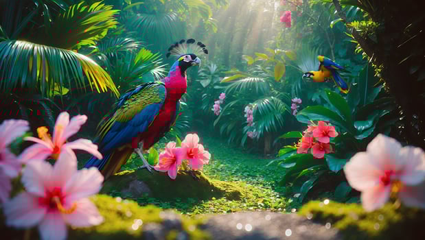 Colorful Bird in Tropical Paradise photo