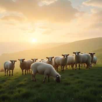 sheep in the field photo