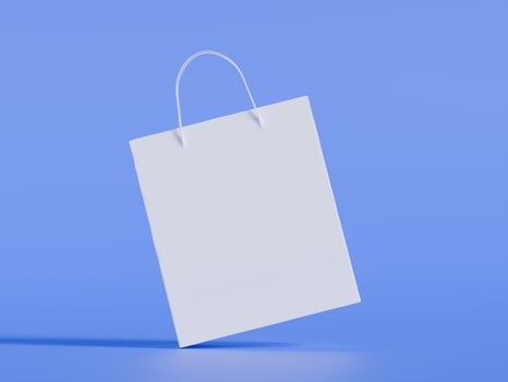 Blank white shopping bag 3d render photo