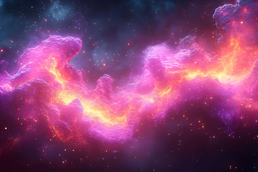 Cosmic Nebula Spectacle Vibrant Pink and Orange Interstellar Cloud in Deep Space photo