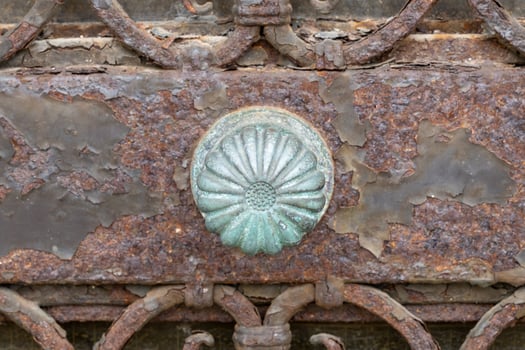 Close up of decorative rusty metal detail photo
