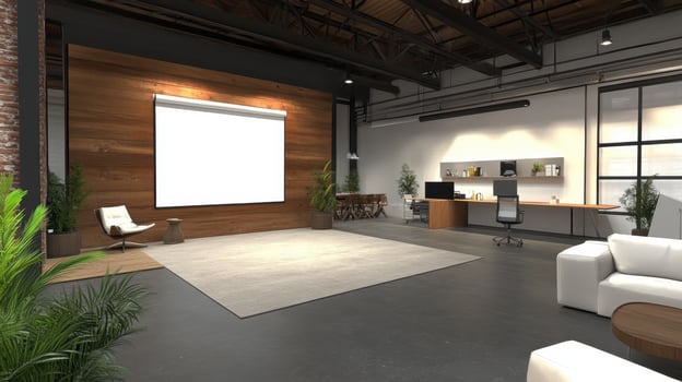 Industrial Chic Meeting Space Modern Design Natural Elements photo