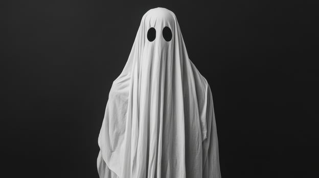 Monochromatic Spook A Classic Ghost Portrait in Black and White Halloween photo