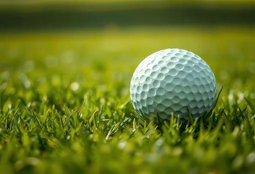 Golf Ball on Lush Green Grass photo
