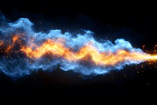 Ethereal Blue and Orange Energy Wave - Abstract Art for Digital Design photo