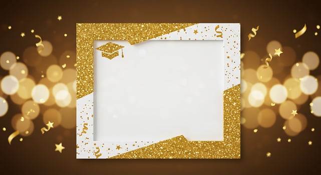 Golden Graduation Glitter Frame. Celebrate Your Success photo