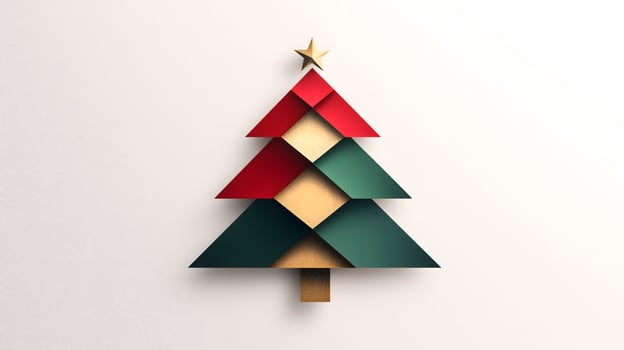 Origami Style Christmas Tree with Star photo