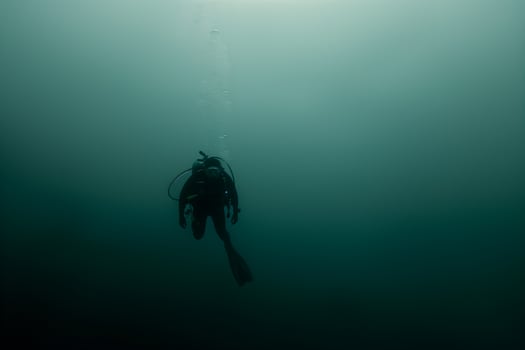 A man is swimming in the ocean photo