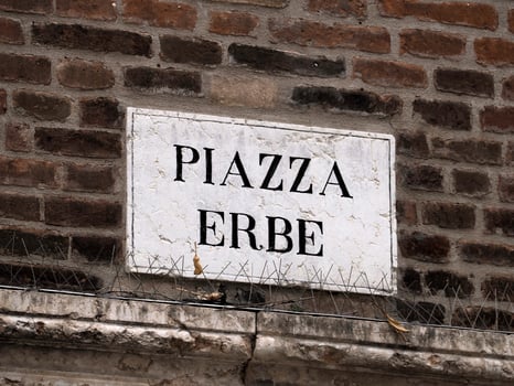 sign in verona piazza delle erbe place sqaure italy photo