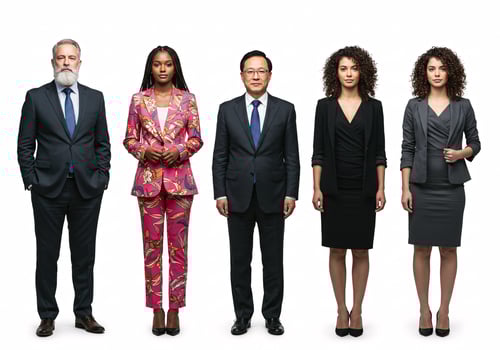 Group of business professionals in formal attire photo