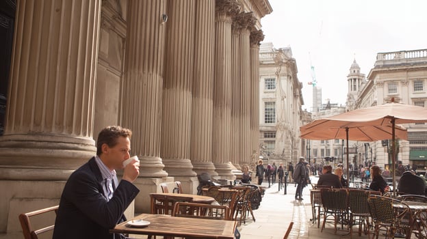 A man sitting at a table photo