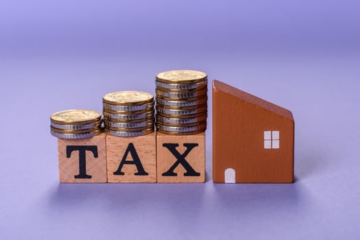 Tax on real estate, property, car or business. Mortgage payments photo