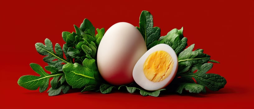 Wholesome boiled egg delight kitchen table food photography rustic setting close-up culinary art photo