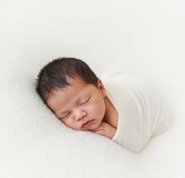 A newborn boy sleeping photo