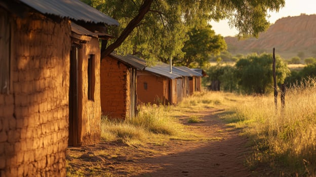 Dawns Glow on Rustic Homestead photo