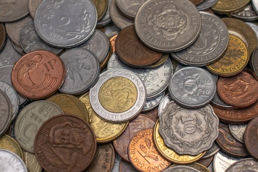 coins from all over the world. photo