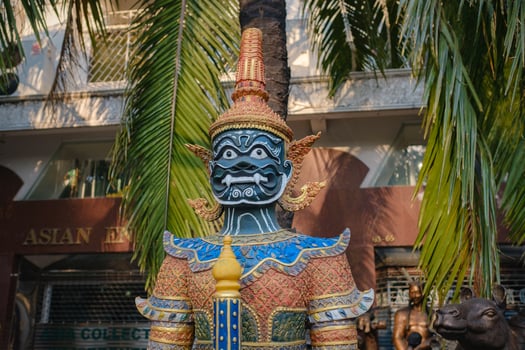 Bangkok, Thailand - January 21, 2024. walk in city art district photo