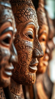 Distinct African Masks of Ebony Timber photo