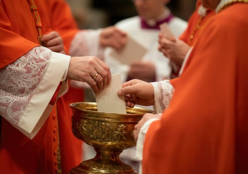 Inside the Conclave Cardinals in the Act of Choosing a Pope photo