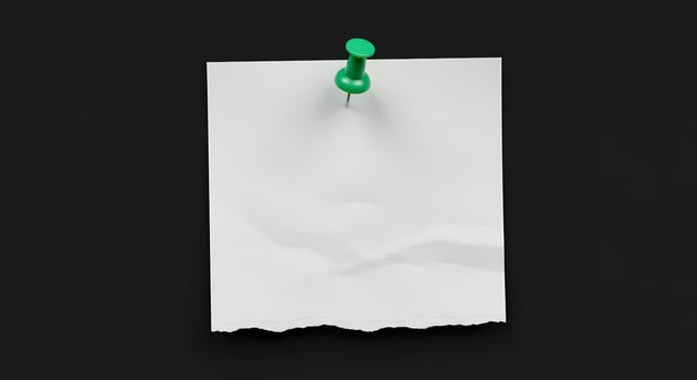 Blank White Paper Pinned to Black Background for Note Taking or Message photo