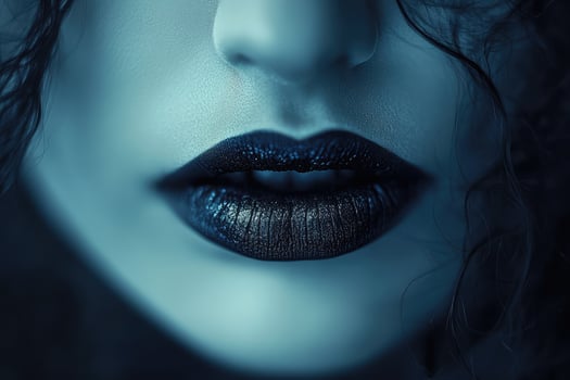Ethereal Halloween Makeup Phantom Lips Vanishing into Darkness photo