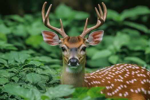 Majestic WhiteTailed Deer in Serene Emerald Greenery photo