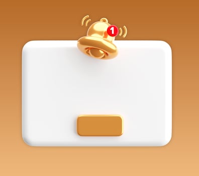 Reminder Notification Pop-up 3D Icon Modern UI pop-up design for apps, reminders, or scheduling tools photo
