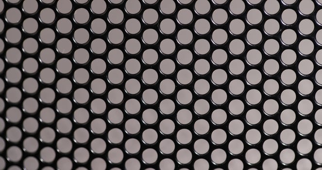 a metal mesh with holes to protect and provide ventilation. photo