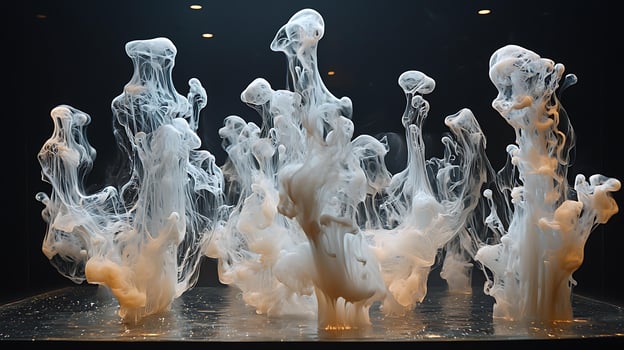 A group of white liquid sculptures photo