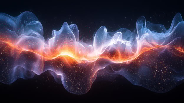 A wave of light and smoke in the dark background photo