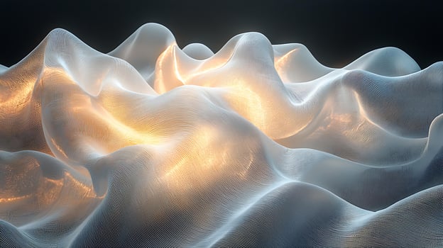 A white and gold wave pattern on a black background photo
