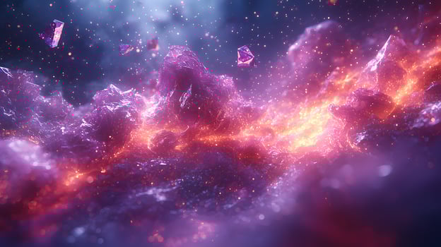 A purple rock with fire and smoke photo