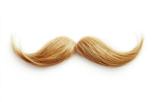 Unique blonde mustache design embodies playful facial hair style photo