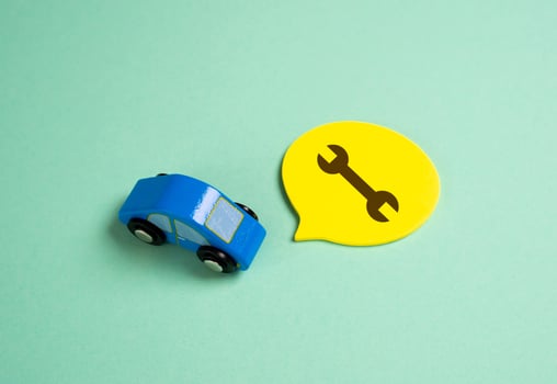 Car repair. Concept of maintenance and scheduled checks. Regular inspections, part replacements photo