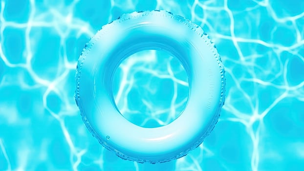 An inflatable swimming ring in the water photo