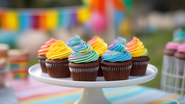 Diversity Celebration Colorful Baked Goods Display photo