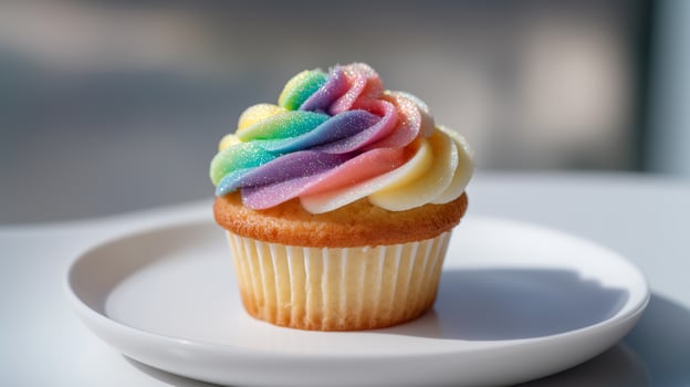 Celebration of Identity Cupcake with Pride Flag Colors photo