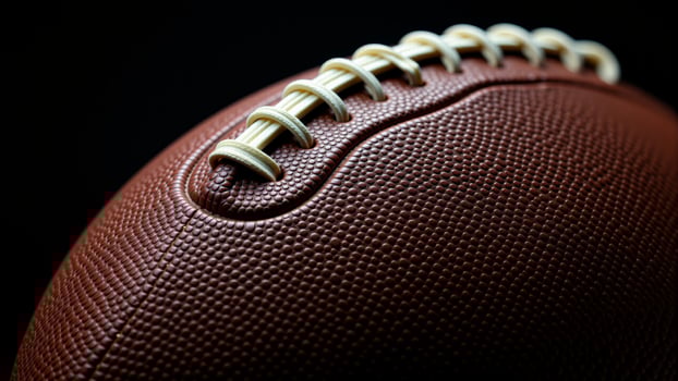 Close-up American Football Texture With Laces photo