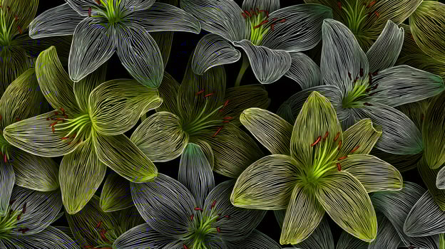 Elegant green and grey lilies creating a stunning floral background photo