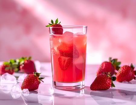 Fresh Strawberry Juice Glass Visual Concept photo
