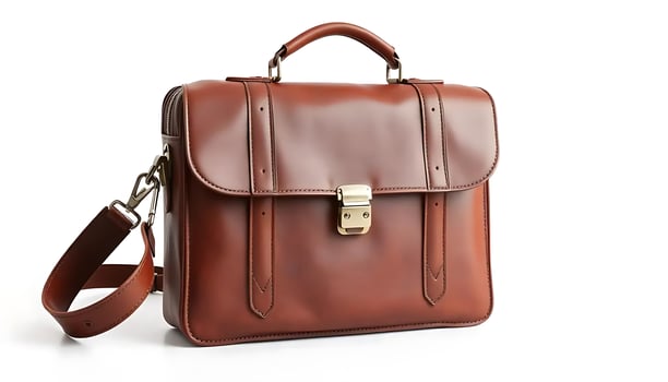 Elegant Brown Leather Briefcase Professional and Stylish photo