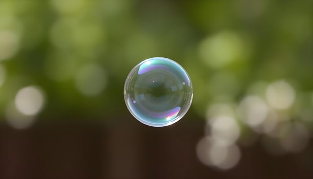 a close up of a soap bubble with a blurry background photo