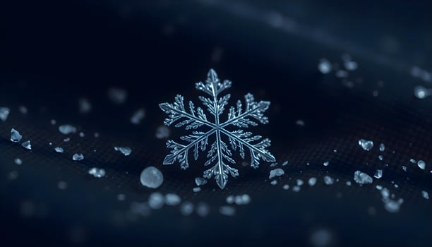 a snowflake is shown on a dark background photo