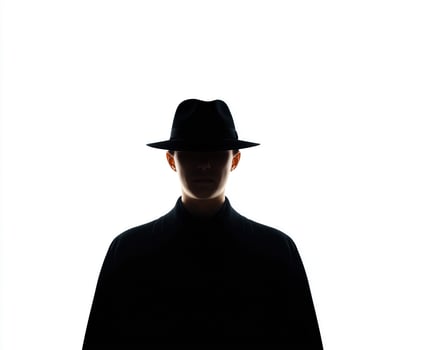silhouette of Man wearing a black hat and a black shirt photo